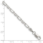 Sterling Silver Diamond-Cut Cable Chain Bracelet 4mm