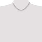 Sterling Silver Diamond-Cut 4.5mm 3 Short Plus 1 Long Cable Link Chain