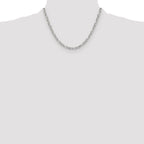 Sterling Silver Diamond-Cut 4.5mm 3 Short Plus 1 Long Cable Link Chain