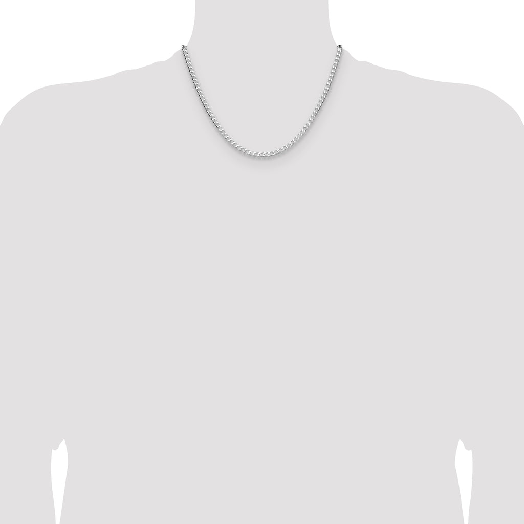 Sterling Silver 3.25mm D/C Square Curb Chain