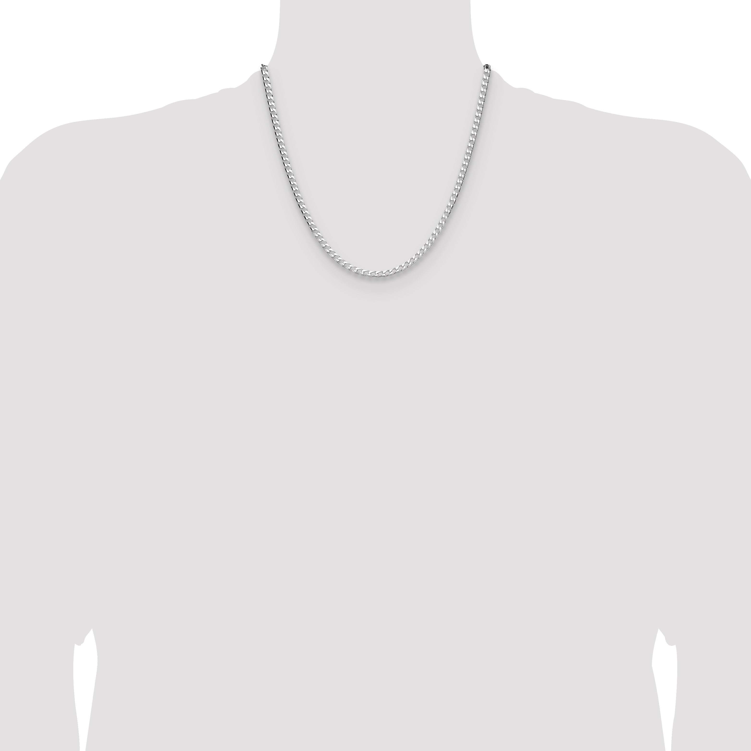 Sterling Silver 3.25mm D/C Square Curb Chain
