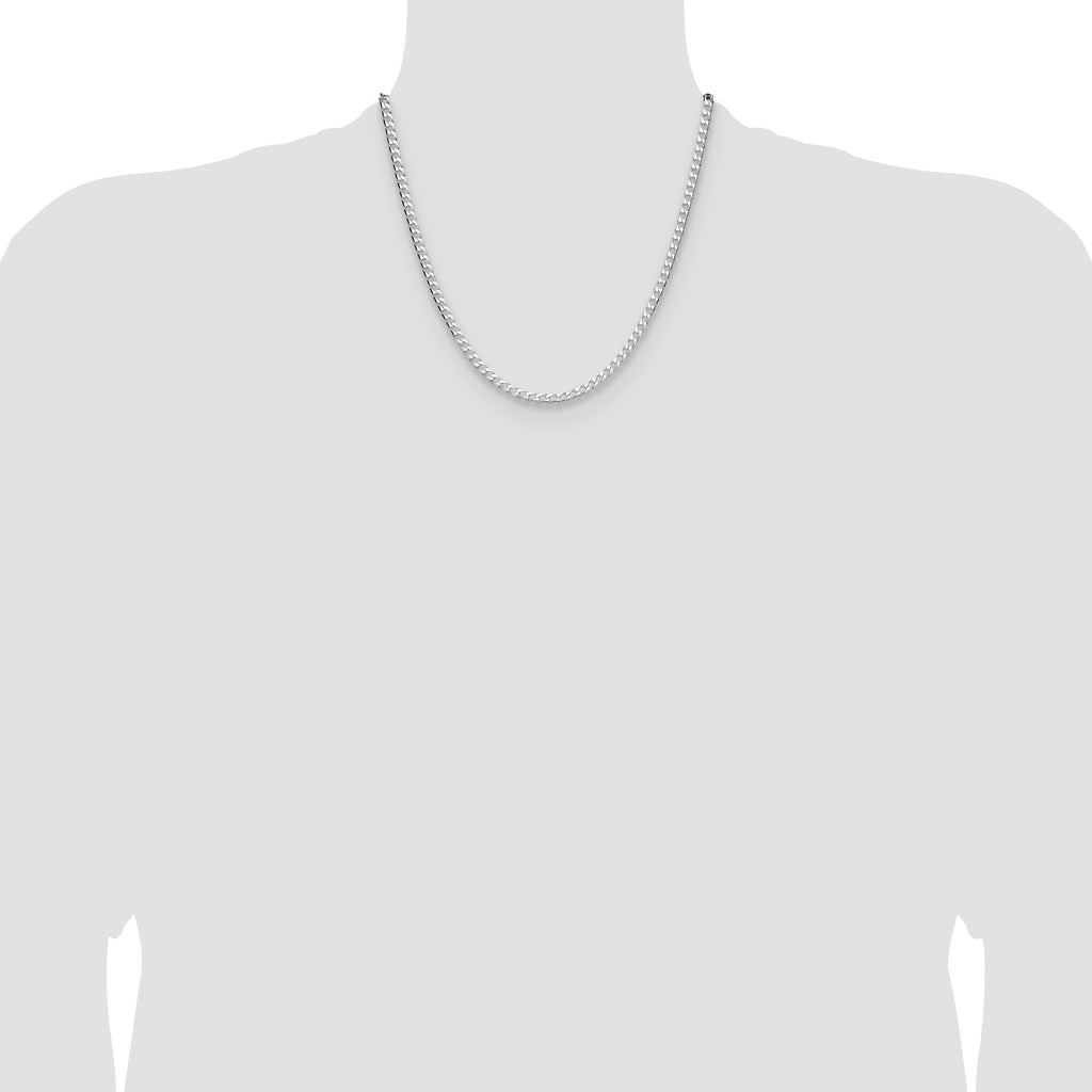 Sterling Silver 3.25mm D/C Square Curb Chain
