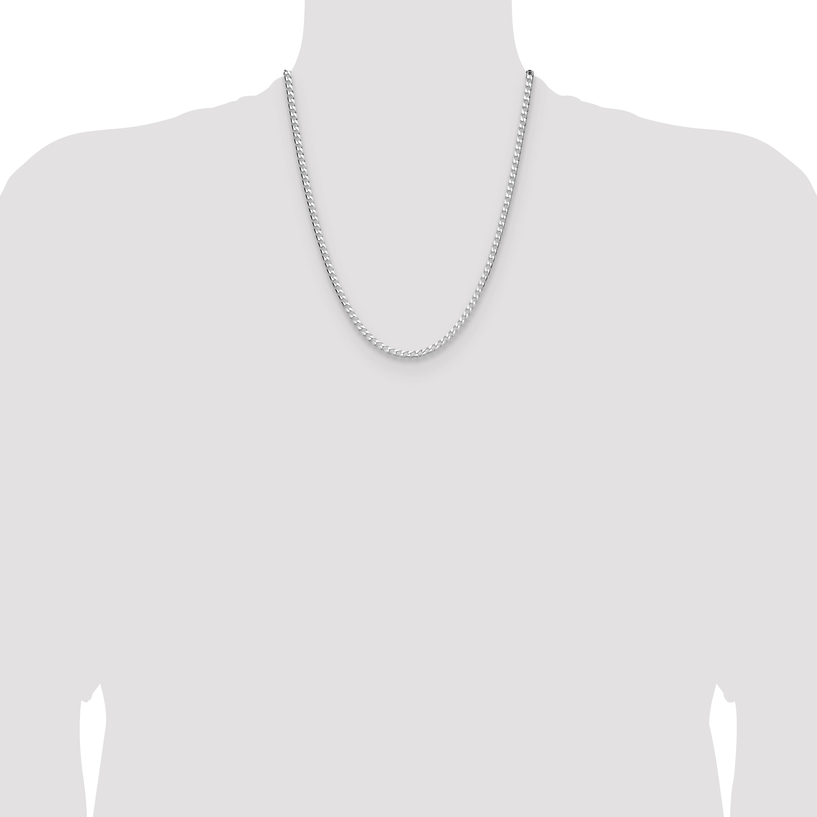 Sterling Silver 3.25mm D/C Square Curb Chain