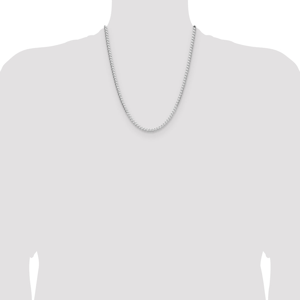 Sterling Silver 3.25mm D/C Square Curb Chain