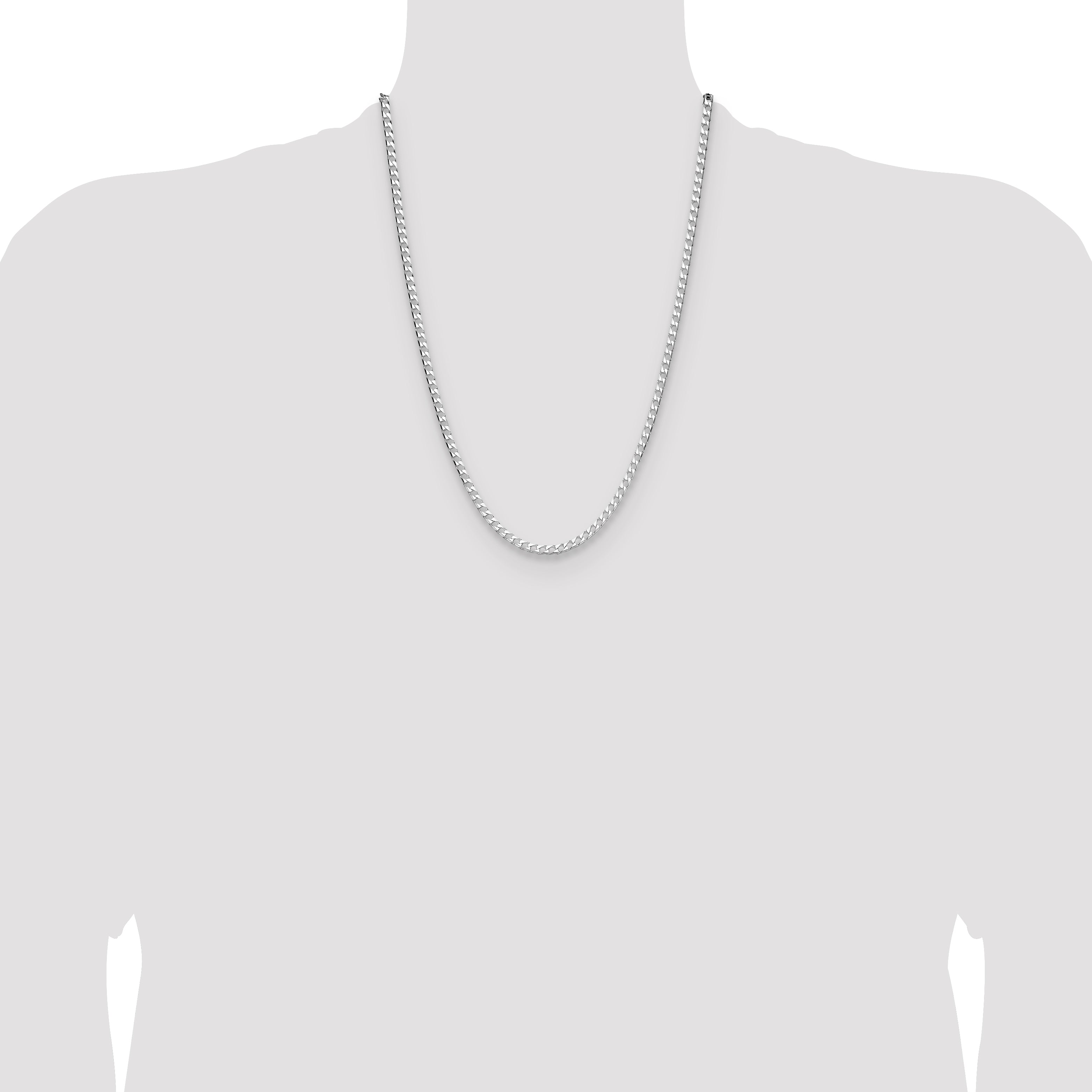 Sterling Silver 3.25mm D/C Square Curb Chain