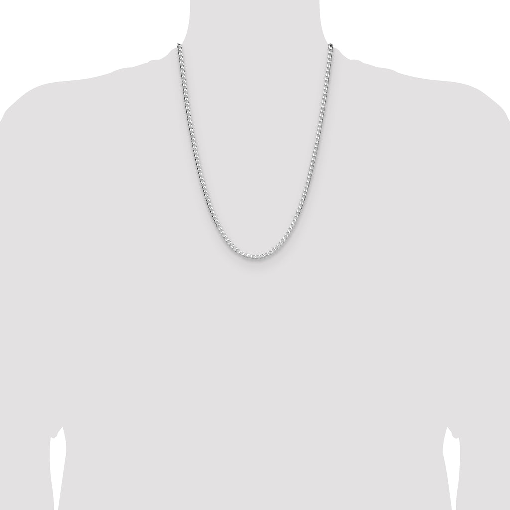 Sterling Silver 3.25mm D/C Square Curb Chain