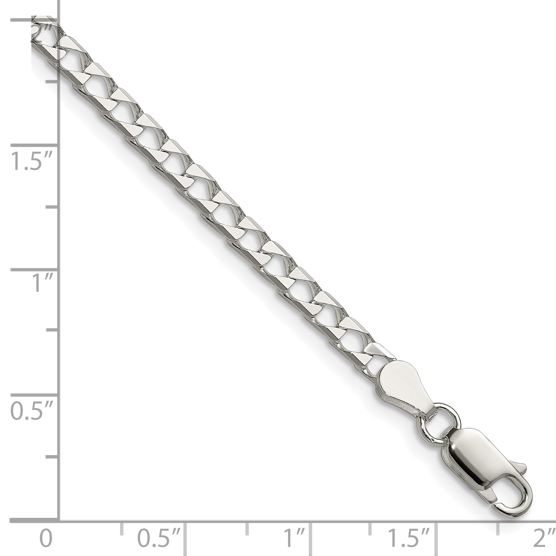Diamond-Cut Square Curb Chain Bracelet in Sterling Silver Secondary image