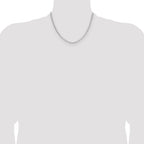 Sterling Silver Rhodium-plated 3.25mm D/C Square Curb Chain