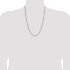 Sterling Silver Rhodium-plated 3.25mm D/C Square Curb Chain