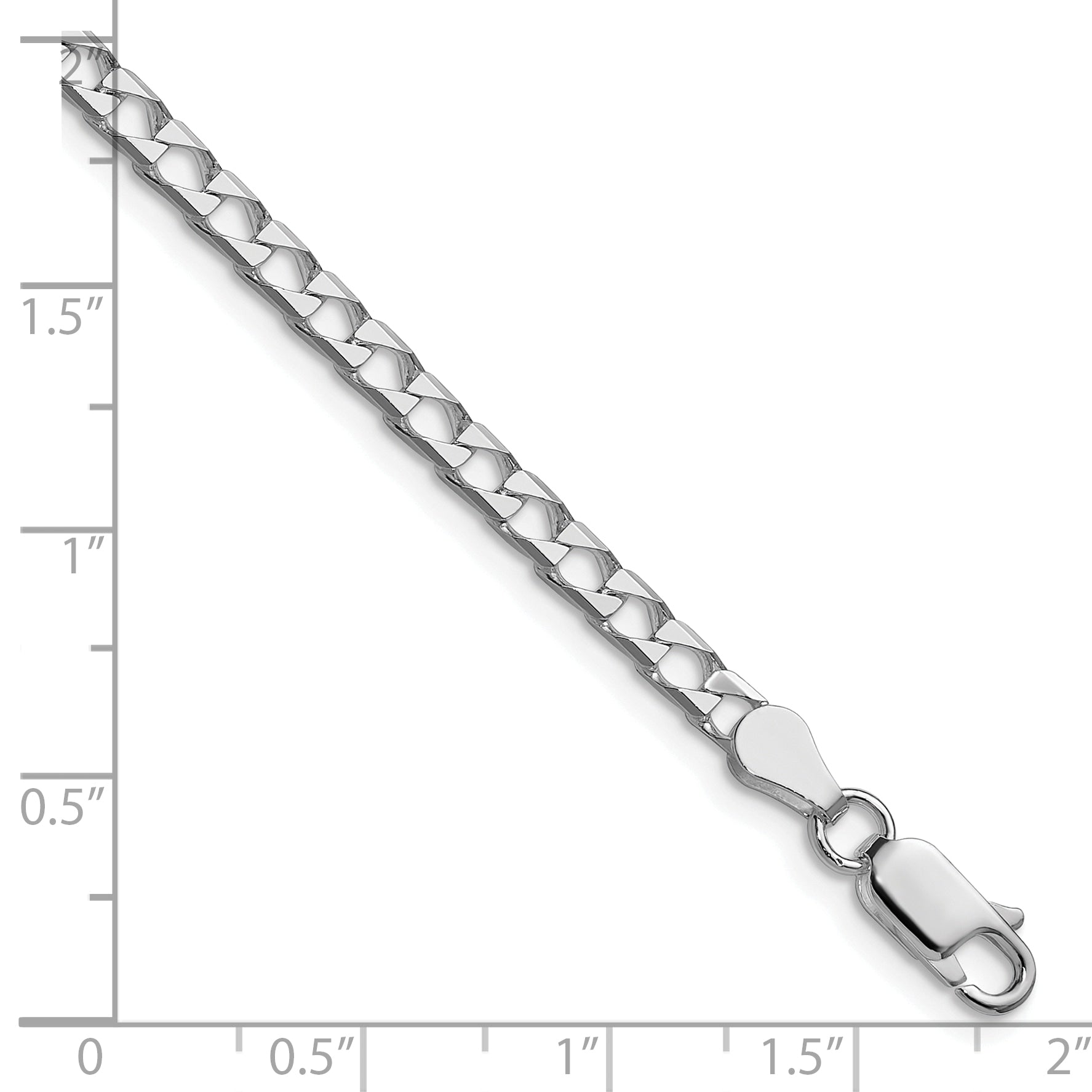 Diamond-Cut Square Curb Chain in Sterling Silver Secondary image