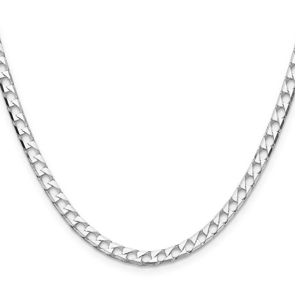 Sterling Silver 4mm D/C Square Curb Chain