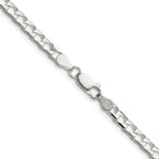 Sterling Silver 4mm D/C Square Curb Chain