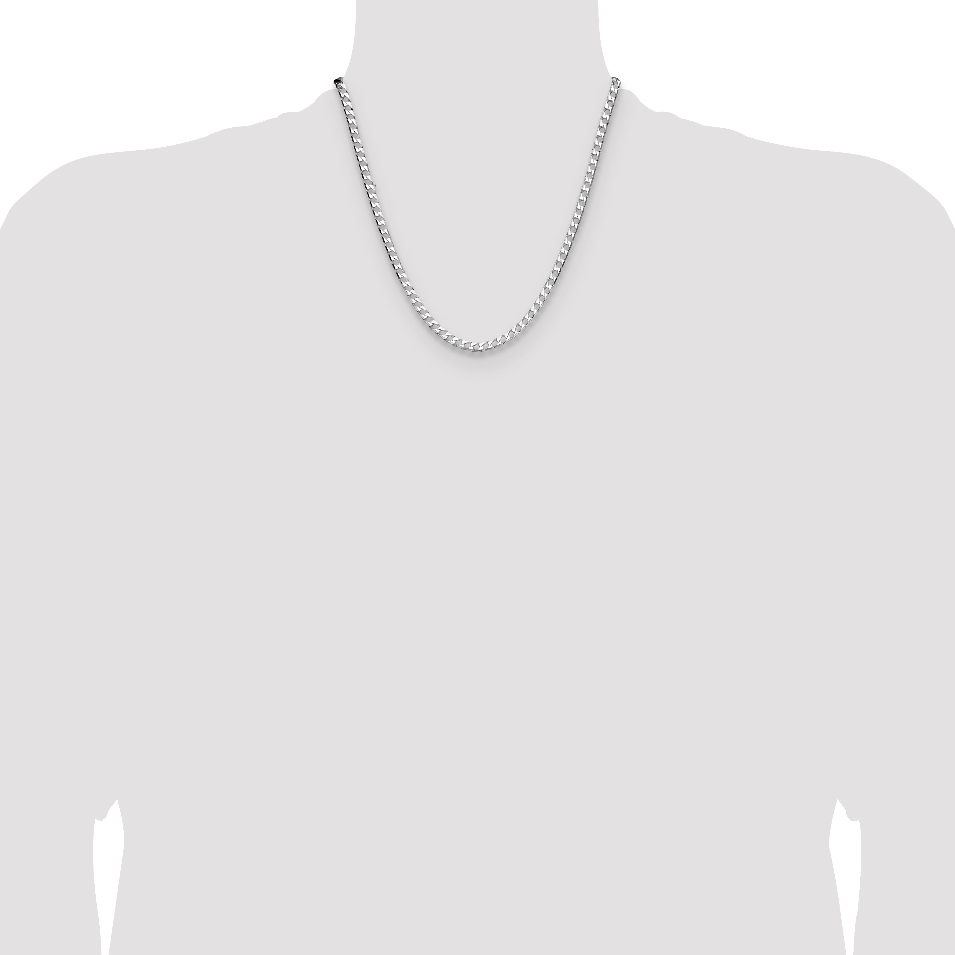 Sterling Silver 4mm D/C Square Curb Chain