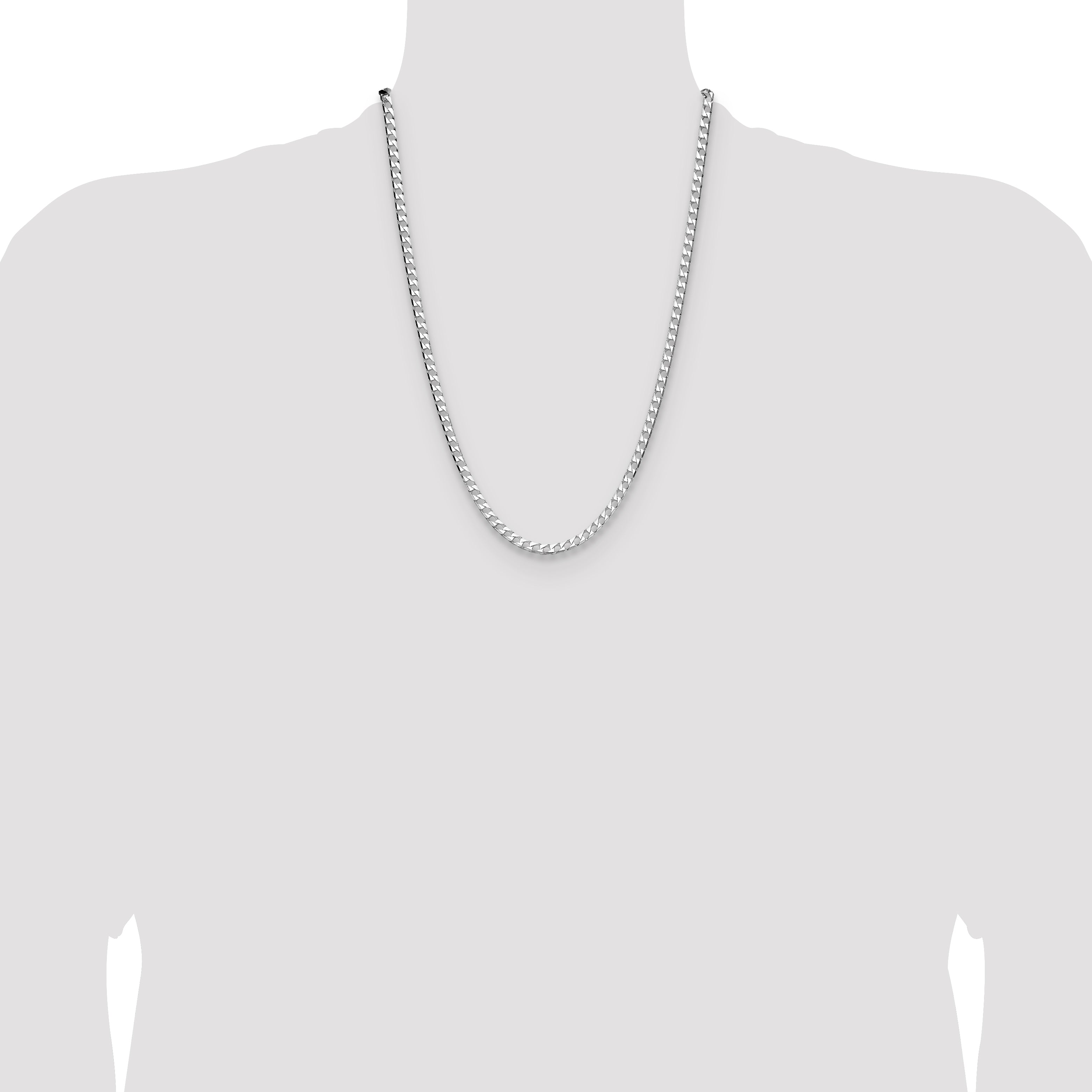 Sterling Silver 4mm D/C Square Curb Chain