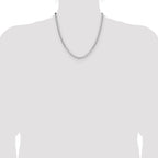 Sterling Silver Rhodium-plated 4mm D/C Square Curb Chain