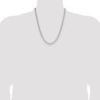 Sterling Silver Rhodium-plated 4mm D/C Square Curb Chain