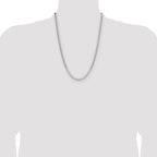 Sterling Silver Rhodium-plated 4mm D/C Square Curb Chain