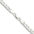 Sterling Silver 5mm Diamond-Cut Square Curb Chain