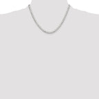 Sterling Silver 5mm Diamond-Cut Square Curb Chain