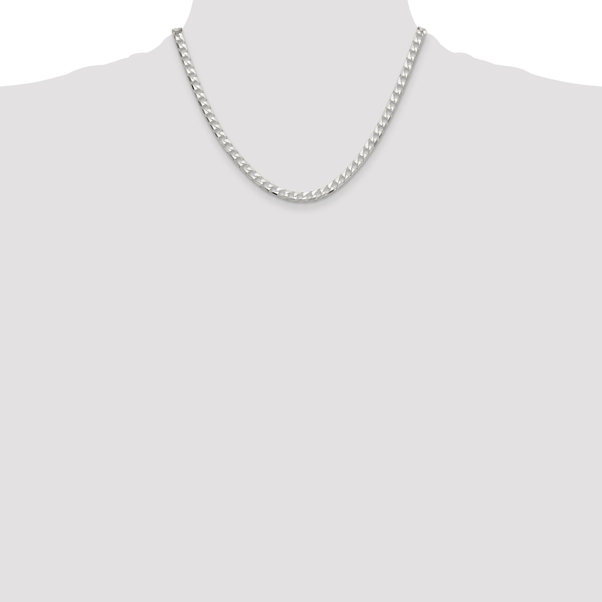 Sterling Silver 5mm D/C Square Curb Chain