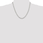 Sterling Silver 5mm Diamond-Cut Square Curb Chain