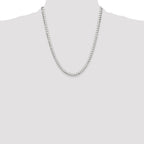 Sterling Silver 5mm Diamond-Cut Square Curb Chain