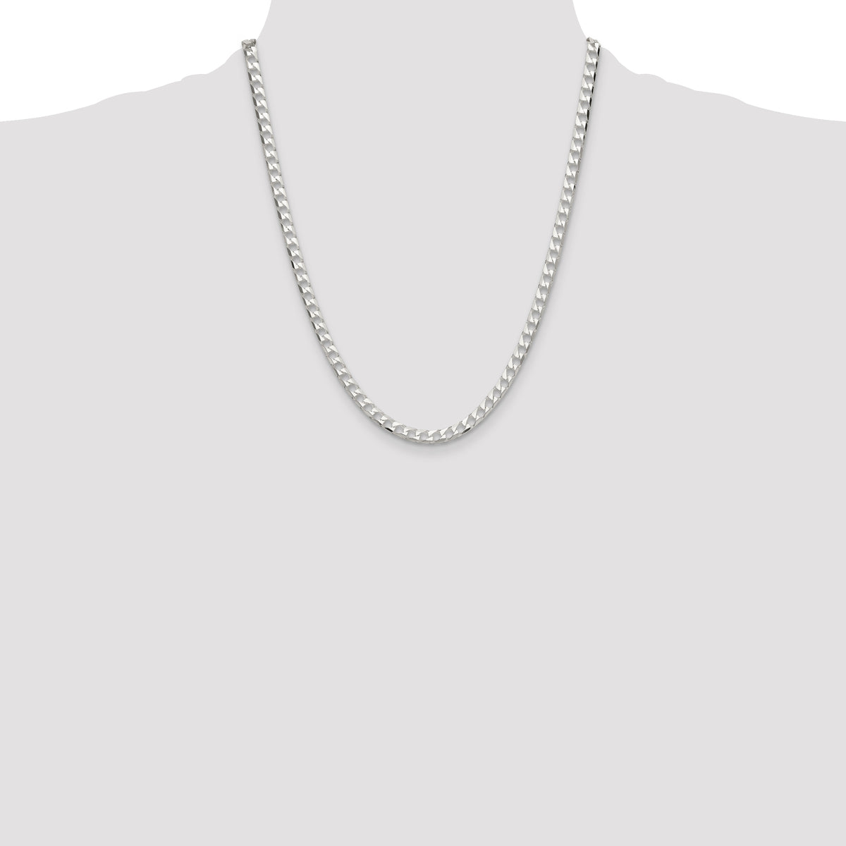 Sterling Silver 5mm D/C Square Curb Chain