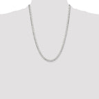Sterling Silver 5mm Diamond-Cut Square Curb Chain