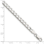 Sterling Silver Diamond-Cut Curb Chain Bracelet 5mm