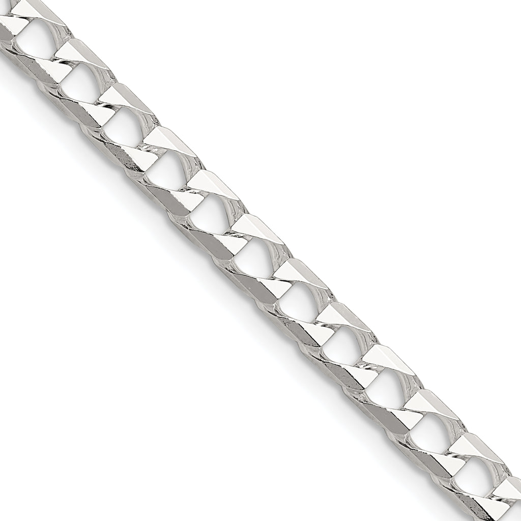 Sterling Silver 5mm D/C Square Curb Chain