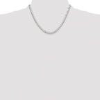 Sterling Silver Rhodium-plated 5mm D/C Square Curb Chain