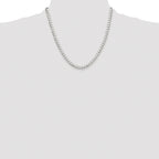 Sterling Silver Rhodium-plated 5mm D/C Square Curb Chain