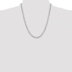 Sterling Silver Rhodium-plated 5mm D/C Square Curb Chain