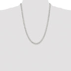 Sterling Silver Rhodium-plated 5mm D/C Square Curb Chain