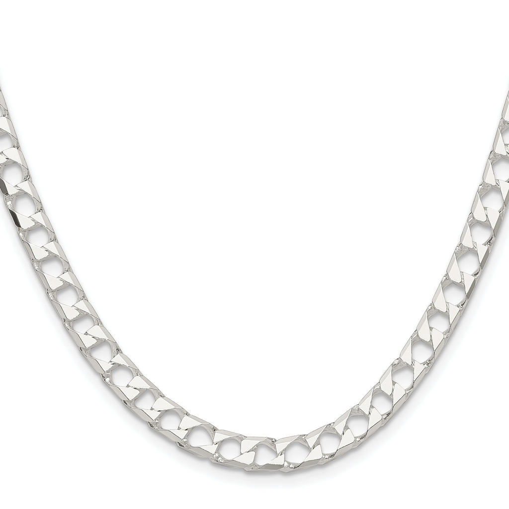 Sterling Silver Diamond-Cut Curb Chain Necklace 5.75mm