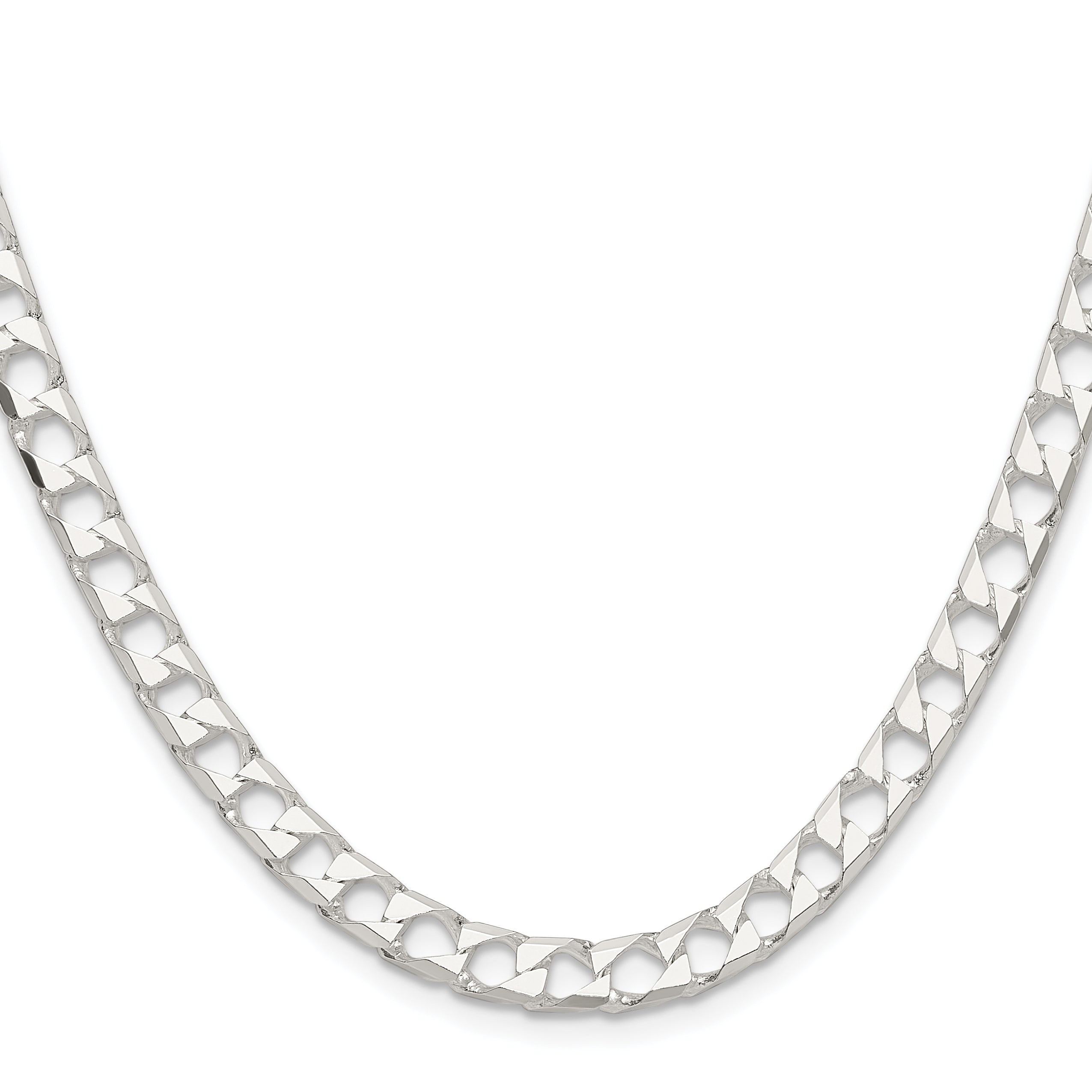 Sterling Silver Diamond-Cut Curb Chain Necklace 5.75mm
