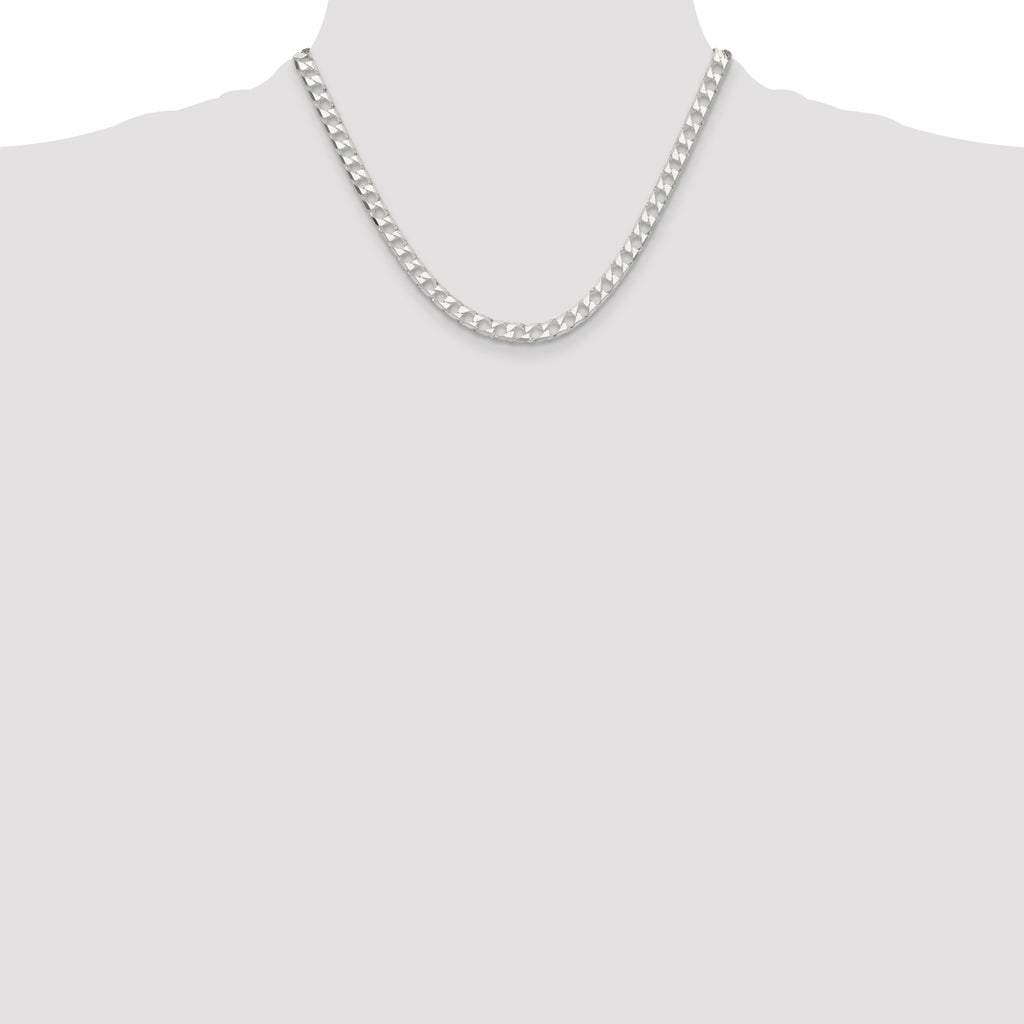 Sterling Silver Diamond-Cut Curb Chain Necklace 5.75mm