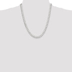 Sterling Silver 5.75mm Diamond-Cut Square Curb Chain