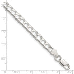 Sterling Silver 5.75mm Diamond-Cut Square Curb Chain