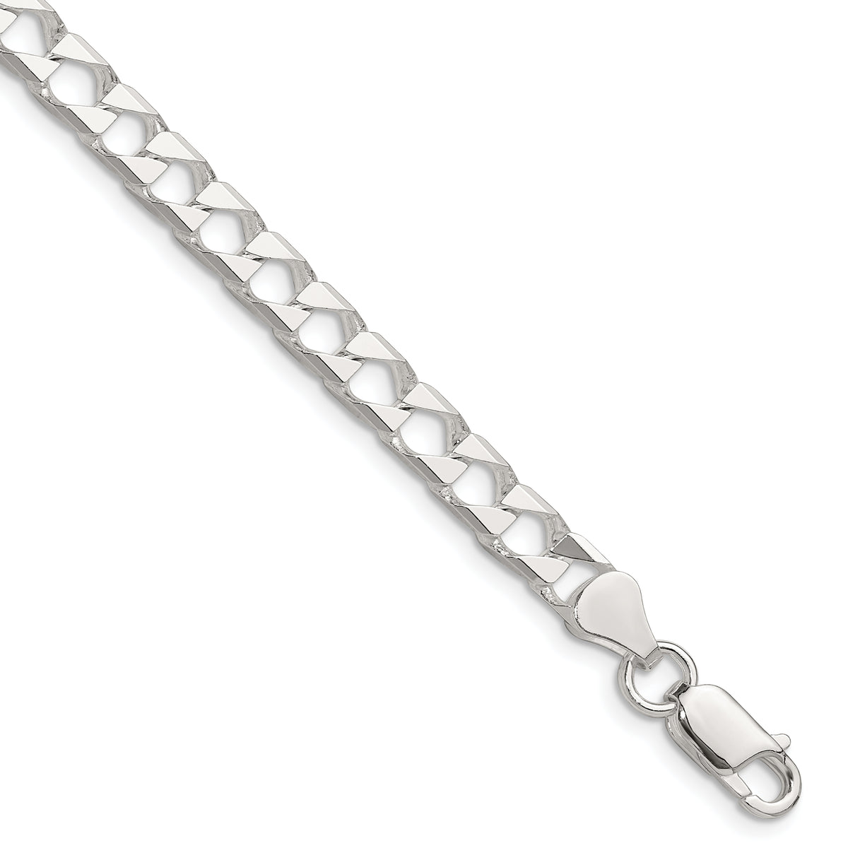 Sterling Silver 5.75mm D/C Square Curb Chain