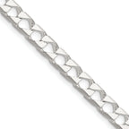 Sterling Silver 5.75mm Diamond-Cut Square Curb Chain