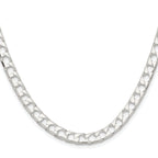 Sterling Silver Rhodium-plated 5.75mm D/C Square Curb Chain