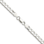 Sterling Silver Rhodium-plated 5.75mm D/C Square Curb Chain