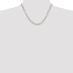 Sterling Silver Rhodium-plated 5.75mm D/C Square Curb Chain