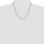Sterling Silver Rhodium-plated 5.75mm D/C Square Curb Chain