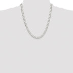 Sterling Silver Rhodium-plated 5.75mm D/C Square Curb Chain