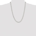 Sterling Silver Rhodium-plated 5.75mm D/C Square Curb Chain