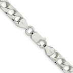 Sterling Silver Rhodium-plated 6.25mm D/C Square Curb Chain