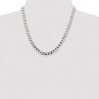 Sterling Silver Rhodium-plated 6.25mm D/C Square Curb Chain