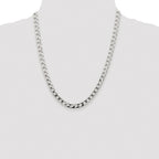 Sterling Silver Rhodium-plated 6.25mm D/C Square Curb Chain